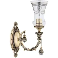Casa Padrino Luxus Baroque cristal Applique en laiton patiné / argent 12 x H. 37 cm