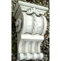 Casa Padrino Ornement mural baroque blanc 28 x H. 43 cm - Ornement mural somptueux de style baroque - Accessoires de décoration baroques pour jardins et terrasses
