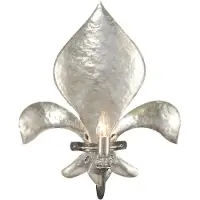 Casa Padrino Luxus Barock Wandleuchte französische Lilie Silber 45 x 13 x H. 55 cm - Lampe murale élégante en métal avec verre en cristal Swarovski - Luminaires baroques