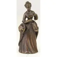 Casa Padrino Cloche de table Dame Art Nouveau Bronze / Or 4,1 x 3,9 x H. 10,6 cm - Sonnette de service Cloche - Hôtellerie & Restauration Accessoires
