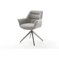 DELIFE Chaise-pivotante Kaira-Flex tissu structuré doux gris pied croisé large grafiete pivotement sur 360° fonction bascule