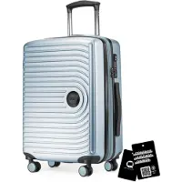 Hauptstadtkoffer Mitte - valise à main + étiquette de bagage digitale étiquette de valise, trolley de cabine extension XL bagage de bord Hardcase valise à main avion Carry-On 55 L TSA,Pool bleu