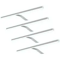Kalb Material für Möbel kalb | Luminaire LED à encastrer en acier inoxydable, lumière neutre chaude, pour l'éclairage d'armoires, lot de 4, blanc neutre, gris argenté