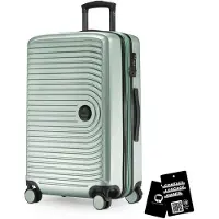 Hauptstadtkoffer Valise moyenne + badge numérique, valise de voyage extensible Check-In Bagages Valise à roulettes 90L sangle 158 cm double roulettes Trolley TSA,Mint