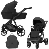 Kunert Arizo 2in1 poussette en noir - légère, élégante et polyvalente pour toutes les saisons