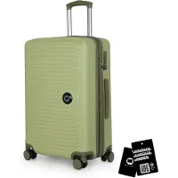 Hauptstadtkoffer Valise moyenne + badge numérique, valise de voyage extensible Check-In Bagages Valise à roulettes 90L sangle 158 cm double roulettes Trolley TSA,Kiwi