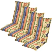 BURI 4x coussin d'assise pour chaises de jardin à haut dossier Coussin d'assise pour fauteuil