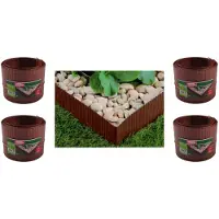 BURI Bellissa Bordure de gazon laquée 20m Bordure de parterre Bordure de tonte Métal