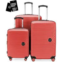 Hauptstadtkoffer MITTE - Set de bagages 3 tailles de valises + étiquette numérique pour bagages, trolleys de voyage avec extension XL Set de valises Bagages enregistrés, corail