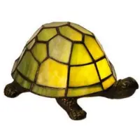 Casa Padrino Luxe Tiffany Lampe de Table Tortue Jaune / Bronze 20 x 14 x H. 13 cm - Lampe Tiffany Déco - Intérieur de luxe - Luminaires Art Déco de luxe - Luminaires Tiffany