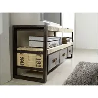 MASSIVMOEBEL24.DE MASSIVMOEBEL24 | Meuble TV 150x40 Manguier brut imprimé Bois naturel FACTORY #106
