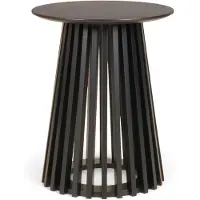 BURI Table d'appoint BILBAU 50x40cm ronde noire Table basse petite table ronde Table de chevet