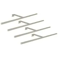 Kalb Material für Möbel kalb | Éclairage LED pour armoires à portes coulissantes, luminaire apparent, gris argenté, 600 mm, lot de 4, blanc chaud