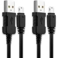 Subtel 2x Câble USB A EMC-6 2.0 transfert données pour appareil Casio Exilim EX-F1 EX-FC100 EX-FC150 EX-FH100 EX-FH20 EX-FH25 EX-FS10 EX-G1 EX-H10 EX-H15 EX-H20G EX-H30 EX-S10 EX-S12 EX-S200 cable
