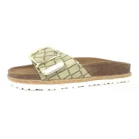 6100-Idana Chaussons d'intérieur pour femmes Jane Klain, modèle Supersoft, pantoufles vertes, pour un usage quotidien