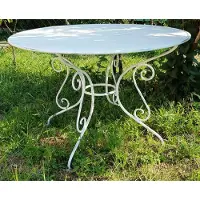 Casa Padrino Table de jardin en fer forgé - différentes couleurs - Ø115 cm x H75 cm - Meubles de jardin de luxe