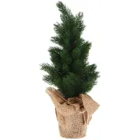 Koopman Décoration de Noël Arbre dans un sac en jute 45 cm
