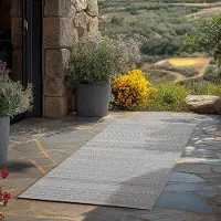 Teppium Tapis Couloir 80x150 cm Gris Extérieur Boho Scandinave