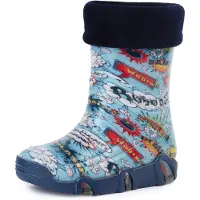Ladeheid Bottes en caoutchouc doublées pour enfants (filles et garçons), taille 26 (multicolores, 21/22 EU)