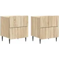 vidaXL Cabinet de chevet 2 pcs Chêne Sonoma 43 x 34,5 x 49,5 cm