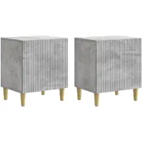 vidaXL Cabinet de chevet 2 pcs Gris béton 43 x 34,5 x 50 cm