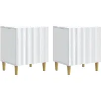 vidaXL Cabinet de chevet 2 pcs Blanc 43 x 34,5 x 50 cm