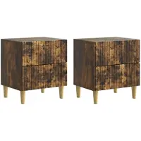 vidaXL Cabinet de chevet 2 pcs Chêne fumé 43 x 34,5 x 48 cm
