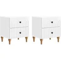 vidaXL Cabinet de chevet 2 pcs Blanc brillant 43 x 34,5 x 48 cm