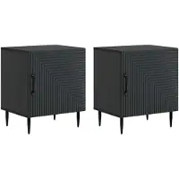 vidaXL Cabinet de chevet 2 pcs Noir 43 x 34,5 x 50 cm