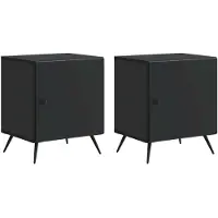 vidaXL Cabinet de chevet 2 pcs Noir 43 x 34,5 x 50 cm