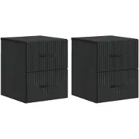 vidaXL Cabinet de chevet mural 2 pcs Noir 34,5 x 33 x 40 cm