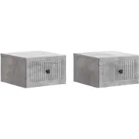 vidaXL Cabinet de chevet mural 2 pcs Gris béton 33 x 34,5 x 20 cm