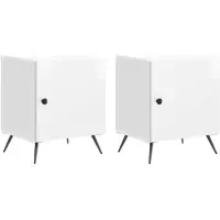 vidaXL Cabinet de chevet 2 pcs Blanc brillant 43 x 34,5 x 50 cm