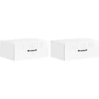 vidaXL Cabinet de chevet mural 2 pcs Blanc brillant 49 x 34,5 x 20 cm