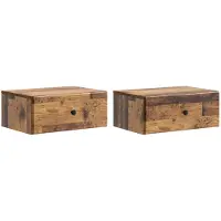 vidaXL Cabinet de chevet mural 2 pcs Bois ancien 49 x 34,5 x 20 cm