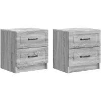 vidaXL Cabinet de chevet 2 pcs Sonoma gris 43 x 34,5 x 44,5 cm