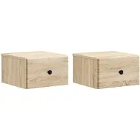 vidaXL Cabinet de chevet mural 2 pcs Chêne Sonoma 34,5 x 33 x 20 cm