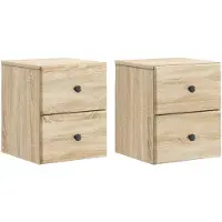 vidaXL Cabinet de chevet mural 2 pcs Chêne Sonoma 34,5 x 33 x 40 cm