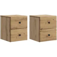 vidaXL Cabinet de chevet mural 2 pcs Chêne artisanal 34,5 x 33 x 40 cm