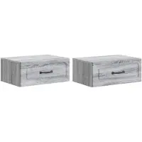 vidaXL Cabinet de chevet mural 2 pcs Sonoma gris 49 x 34,5 x 20 cm