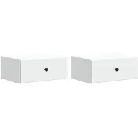 vidaXL Cabinet de chevet mural 2 pcs Blanc 49 x 34,5 x 20 cm