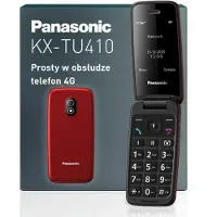 Panasonic Téléphone mobile 4G pour l'essentiel KX-TU410 - Rouge (2.40", 0.80 Mpx), Téléphone portable à touches, Noir, Rouge