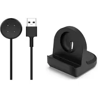 Wigento Câble de recharge USB en silicone pour montre connectée Fitbit Ace LTE, 1 mètre, station de recharge, noir