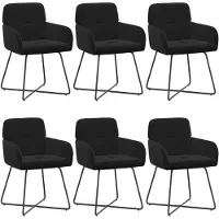 vidaXL - 6 chaises de salle à manger, velours, noir, 59 x 56,5 x 86 cm