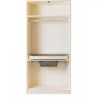 AEA Armoire à 2 portes avec tringle à vêtements, beige, style moderne et élégant