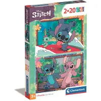 Clementoni , le Puzzle européen Made in Italie Puzzle 2 Puzzles - Stitch - 10 à 25 pièces