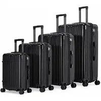 ROYAL SWISS Ensemble de valises de voyage, 4 pièces – Valises à coque rigide avec serrure TSA – Roulettes multidirectionnelles à 360° – Tailles : 18/20/24/28 pouces – Noir, marque