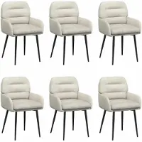 vidaXL - 6 chaises de salle à manger, tissu velours, couleur crème, 59 x 59,5 x 90 cm