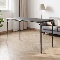 StarTech.com Table pliante pour repas, table de jardin - Table rectangulaire pliante - Structure en métal - Plateau en similicuirPolyuréthane- Pour 6 personnes - Adaptée pour l'intérieur et l'extérieur - Noir
