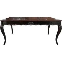 Casa Padrino Table de salle à manger de style baroque, aspect noir/marron vieilli, avec plateau en verre - Table de salle à manger de style baroque - TOUTES LES DIMENSIONS